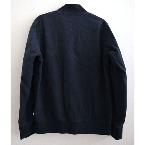 Stussy 115279 Men's Sz Small Navy Full Zip Seersucker Bomber Jacket - Picture 2 of 13